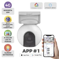 Vista 2 de Camara de Batería Recargable  / 4G Multicarrier /  3 Megapixel / Compatible con Panel Solar CS-PSP8 / CS-CMT-SOLARPANEL-E conector Tipo C / Seguimiento Inteligente / Visión Nocturna a Color / Detección humana  / Exterior Con Potecci&o