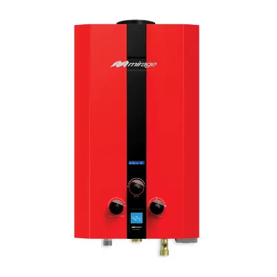 Boiler de Paso Mirage Serie FLUX Rojo 1 1/2 Servicios Gas LP o Natural (MBF10BB / MBF10BC)