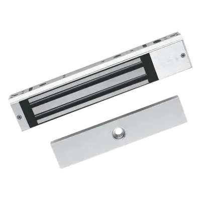 Chapa Magnética de 617 Lbs (280 Kg) / Montaje en Puerta Normal o de Vidrio / Certificado CE /  Uso en Interior / Indicador LED / Magnetismo Anti-residual
