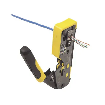 Galería 7 de Ponchadora/Pelacables/Cortacables con Matraca para Conectores Pass-Thru RJ45 y Conectores Estándar RJ11/RJ12.