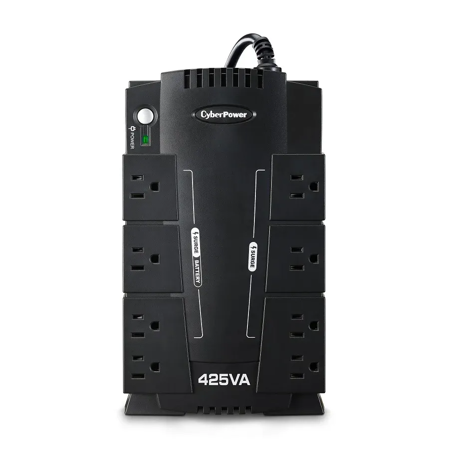 Galería 2 de NO BREAK CYBERPOWER CP425SLG STANDBY 425VA - 255 W, 8 X NEMA 5-15R, 4 RESPALDO Y 4 SUPRESIN 3 AÑOS DE GARANTA INCLUYENDO BATERA.
