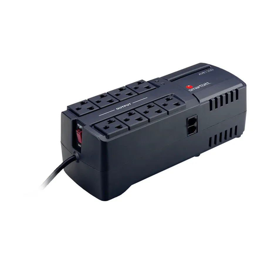 Galería 2 de REGULADOR DE VOLTAJE SMARTBITT SBAVR1350 1350VA - 675W 120V 8 CONTACTOS, PROTECCION DE LNEA TELEFONICA RJ-11