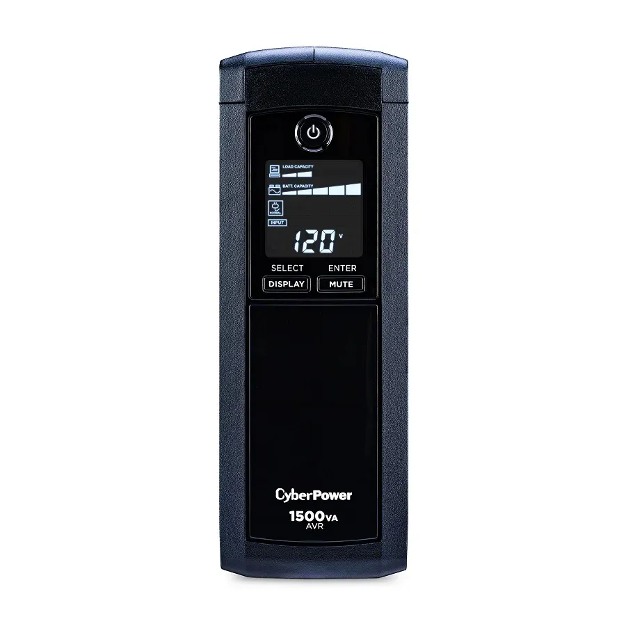 Galería 2 de NO BREAK CYBERPOWER CP1500AVRLCD 1500VA - 900 WATTS, INTERACTIVO,TORRE, 12 NEMA 5-15R, 6 RESPALDO Y 6 SUPRESIN, 3 AÑOS DE GARANTA, INCLUYENDO BATERA.
