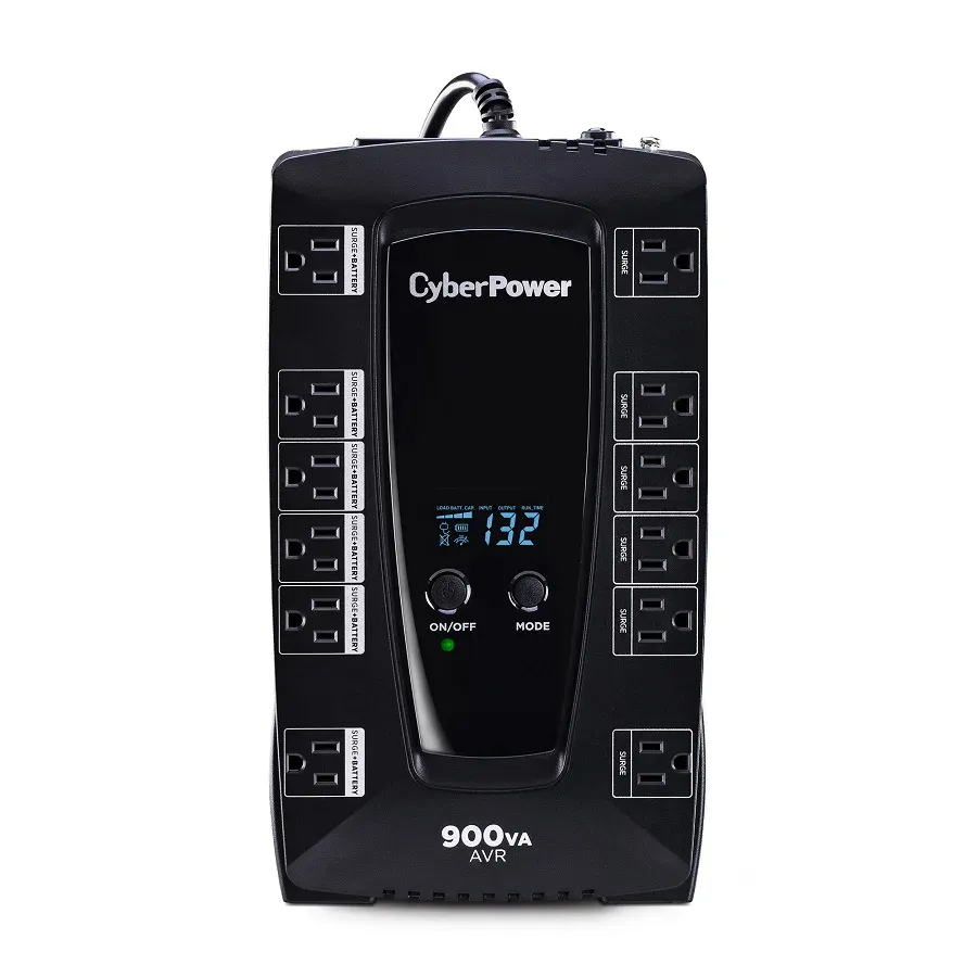 Galería 2 de NO BREAK CYBERPOWER AVRG900LCD 900VA - 480W, INTERACTIVO, TORRE ,12 NEMA 5-15R, 6 RESPALDO Y 6 SUPRESIN, 3 AÑOS DE GARANTA, INCLUYENDO BATERA..