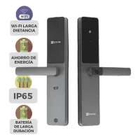 Vista 1 de Cerradura Inteligente / Wi-Fi / Bluetooth  / Códigos Temporales Para Visitantes / Lectura de Huella / Lectura de Tag / Contraseña /  Botón para Timbrar / Apertura Remota /  Alarma Anti-intrusión /  No Requiere HUB
