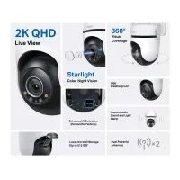 Vista 3 de CAMARA IP TAPO C520WS WIFI EXTERIOR 360 PANORAMICA VISION NOCTURNA A COLOR IP66 ALMACENAMIENTO DE HASTA 512GB 2K QHD DETECCION PERSONAS,MASCOTAS. AUTOS