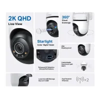 Vista 3 de CAMARA IP TAPO C520WS WIFI EXTERIOR 360 PANORAMICA VISION NOCTURNA A COLOR IP66 ALMACENAMIENTO DE HASTA 512GB 2K QHD DETECCION PERSONAS,MASCOTAS. AUTOS