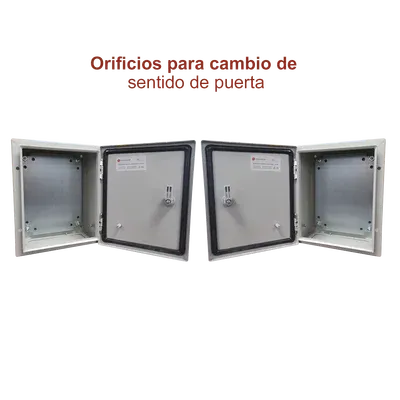 Galería 5 de Gabinete de Acero IP66 Uso en Intemperie (250 x 300 x 150 mm) con Placa Trasera Interior Metálica y Compuerta Inferior Atornillable (Incluye Chapa y Llave T).