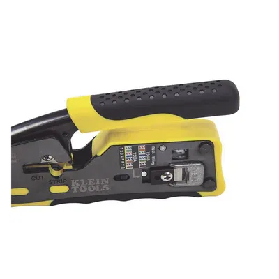Galería 6 de Ponchadora/Pelacables/Cortacables con Matraca para Conectores Pass-Thru RJ45 y Conectores Estándar RJ11/RJ12.