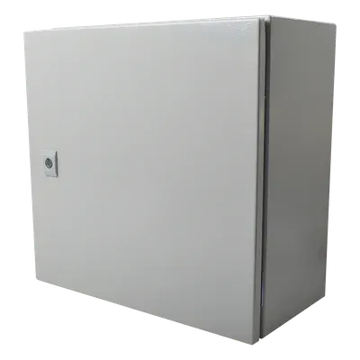 Galería 3 de Gabinete de Acero IP66 Uso en Intemperie (400 x 400 x 200 mm) con Placa Trasera Interior de Metal y Compuerta Inferior Atornillable (Incluye Chapa y Llave T).