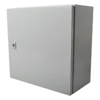 Vista 3 de Gabinete de Acero IP66 Uso en Intemperie (400 x 400 x 200 mm) con Placa Trasera Interior de Metal y Compuerta Inferior Atornillable (Incluye Chapa y Llave T).