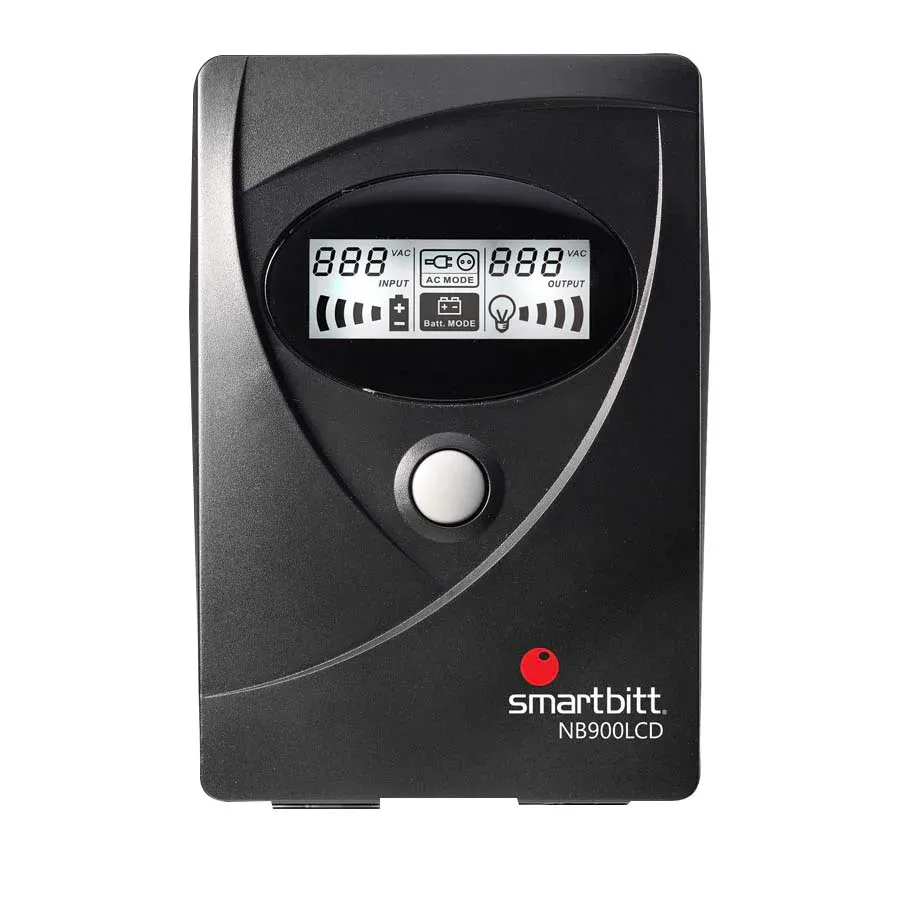 Galería 3 de NO-BREAK INTERACTIVO  SMARTBITT  SBNB900LCD   900VA - 450W, CLAVIJA NEMA 5-15P, 6 CONTACTOS TIPO NEMA 5-15R CON RESPALDO DE BATERIAS, REGULACION Y SUPRESION DE PICOS,  PUERTO USB Y...