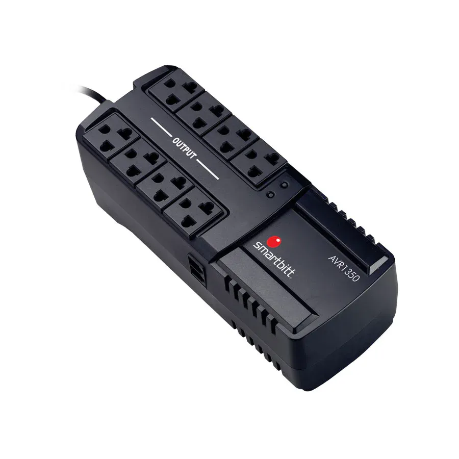 Galería 3 de REGULADOR DE VOLTAJE SMARTBITT SBAVR1350 1350VA - 675W 120V 8 CONTACTOS, PROTECCION DE LNEA TELEFONICA RJ-11