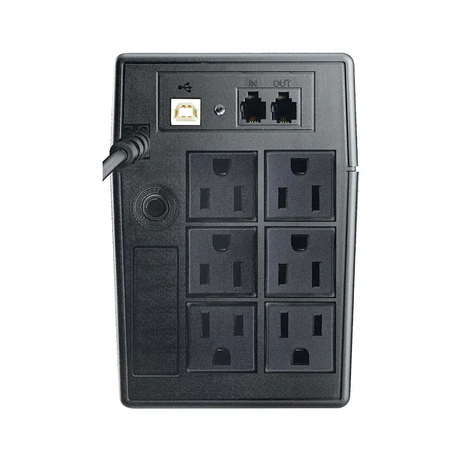 Galería 4 de NO-BREAK INTERACTIVO  SMARTBITT  SBNB900LCD   900VA - 450W, CLAVIJA NEMA 5-15P, 6 CONTACTOS TIPO NEMA 5-15R CON RESPALDO DE BATERIAS, REGULACION Y SUPRESION DE PICOS,  PUERTO USB Y...